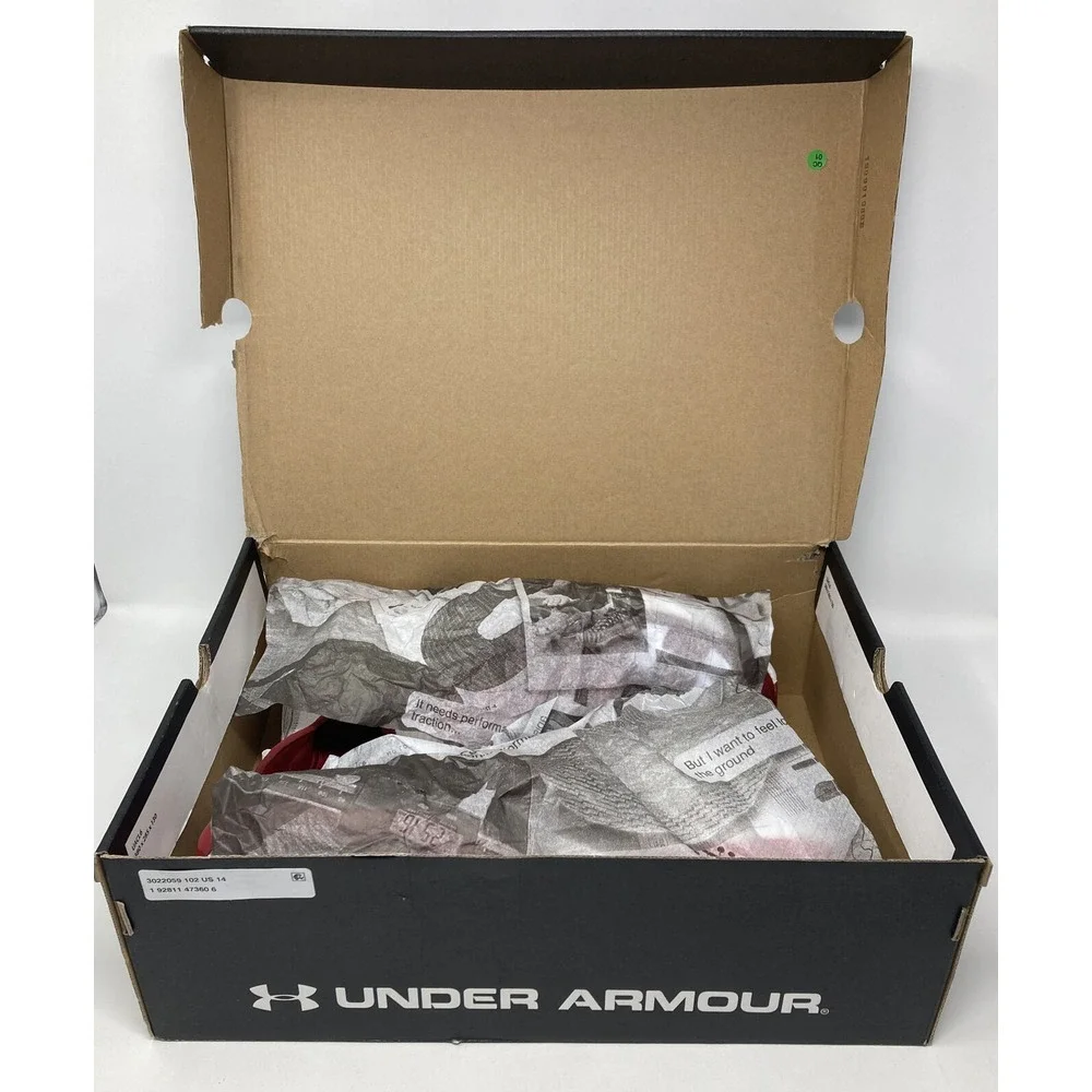 Under Armour‎ Harper 4 Low St Metal Baseball Cleats White Red Mens Size 14